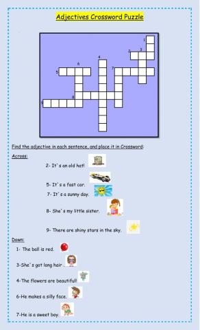 Adjectives Crossword Puzzle