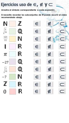Uso de símbolos de pertenencia y de subconjunto