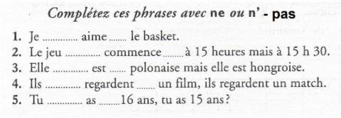 La négation - ne-n' -pas
