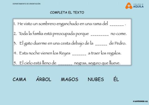 Completa las oraciones