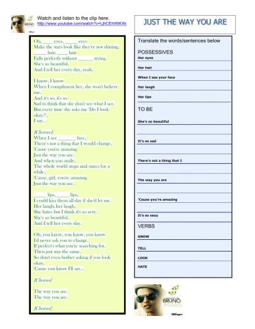 Just the way you are POSESSIVES