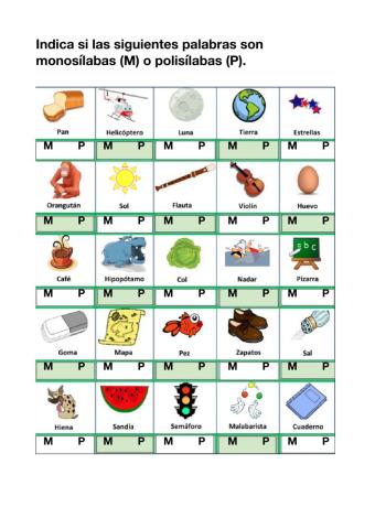 Monosílabas y polisílabas