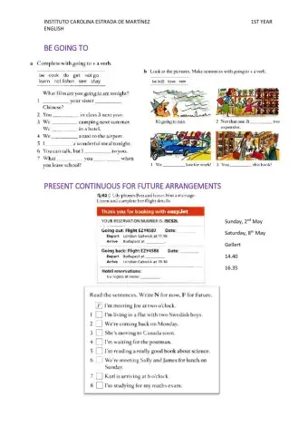 Be going to and present continuous