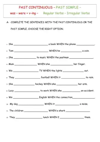 Past Continuous Past Simple