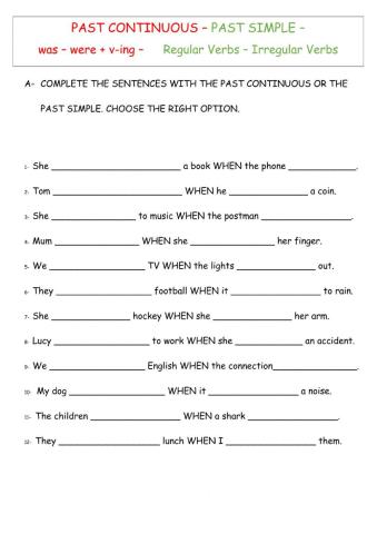 Past Continuous Past Simple