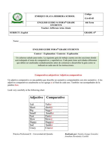Comparatives and superlatives sixth grade