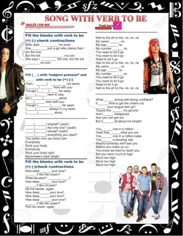 Songs with verb to be