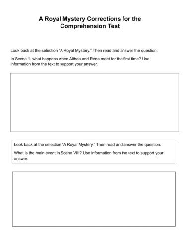 Reading Comprehension: Corrections