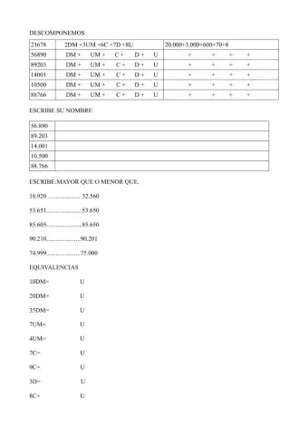 Números de 5 cifras