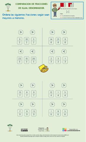 Ordenar fracciones - 01