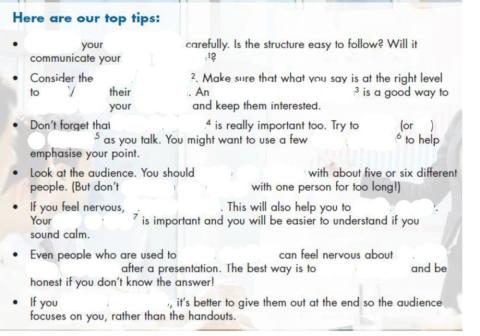 Giving a presentation