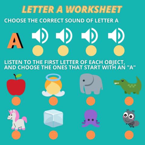 VOWEL A SOUND WORKSHEET