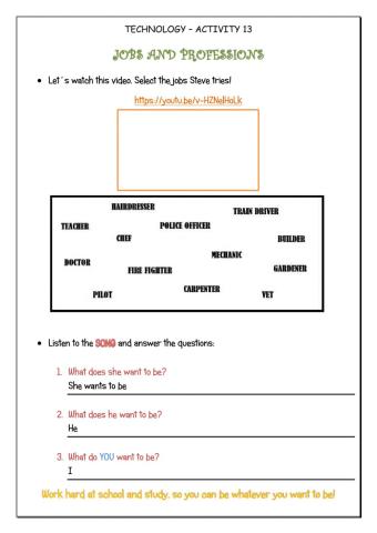 Jobs and professions-4th form