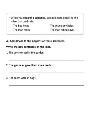 Expanding & Combining sentences