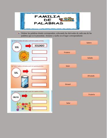 Palabras derivadas
