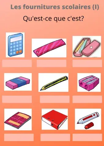 Les fournitures scolaires