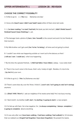 Upper Intermediate 1 - Online Lesson 28