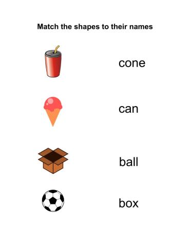 Match the shapes to their names