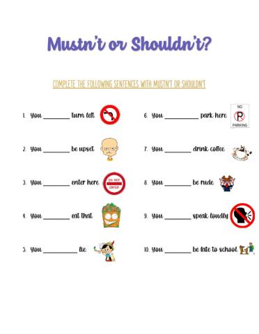 Mustn't and Shouldn't