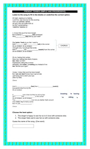 Song-Presente simple and progressive