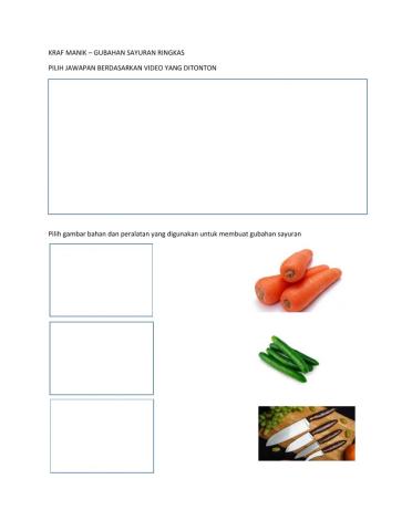 Peralatan membuat gubahan sayuran