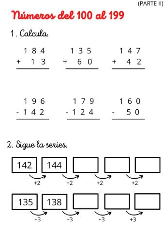 Números del 100 al 199, parte II