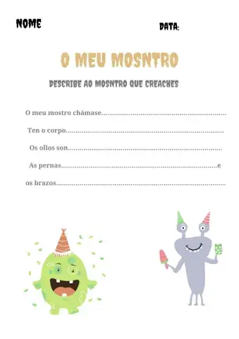 Descrición o meu mosntro