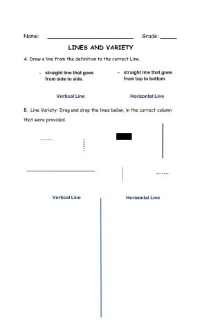 Vertical-Horizontal Line & Variety - Grade 3
