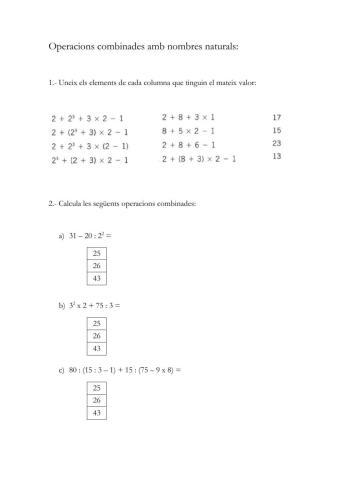 Operacions combinades amb naturals