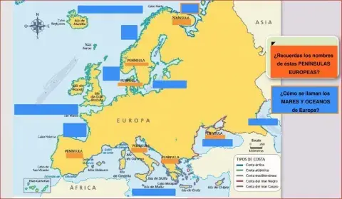 Oceanos, mares y penínsulas de Europa