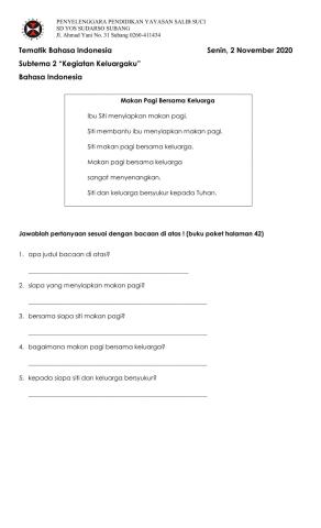 Makan Pagi Bersama Keluarga