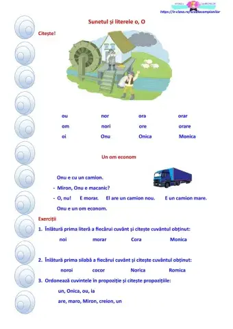 Sunetul și literele o, O