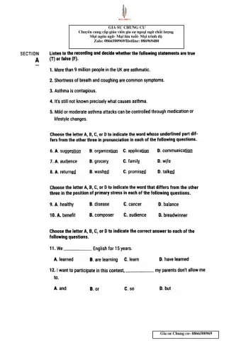 Lớp 10-Bài kiểm tra hk 1