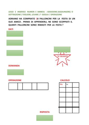 Problema : addizione o sottrazione?