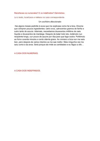 Numerais e indefinidos