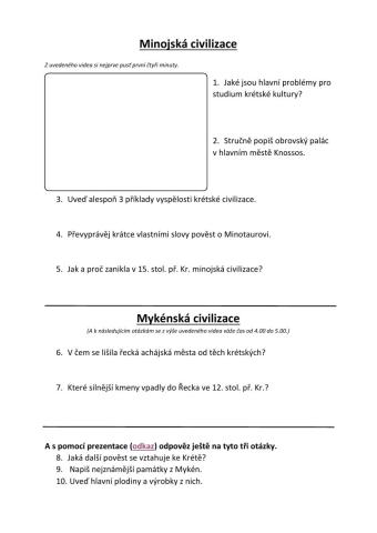 Minojská a mykénská kultura