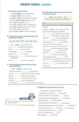 Present simple - affirmative revision
