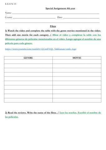 4th Year Special Assignment