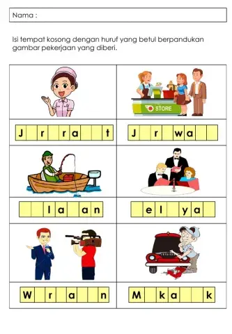 Bahasa Melayu - Pekerjaan & Perkataan Kvkkvkvk