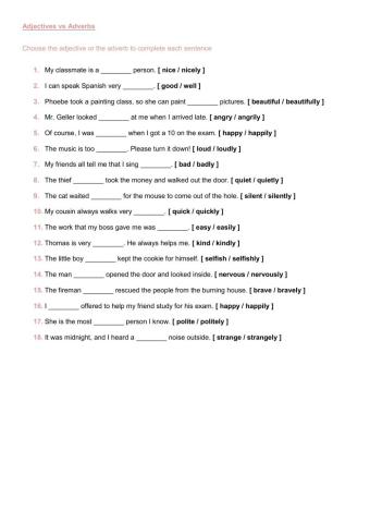 Adjectives vs Adverbs