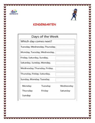 Days of the week 2