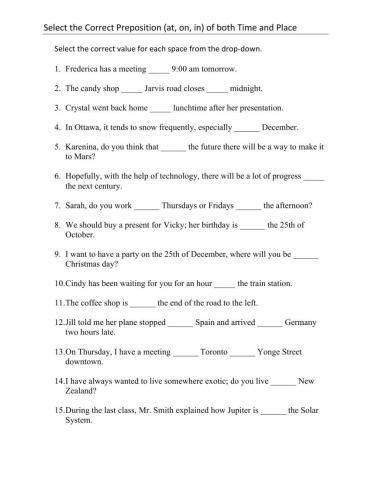 Prepositions of place-time at-in-on