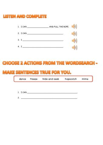 I can - interactive activity