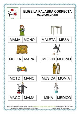 Elige la palabra correcta