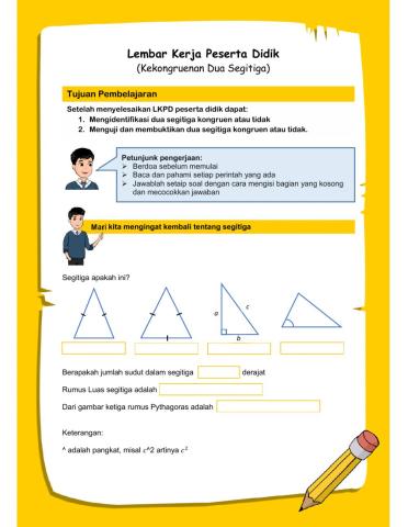 LKPD Kekongruenan Dua Segitiga