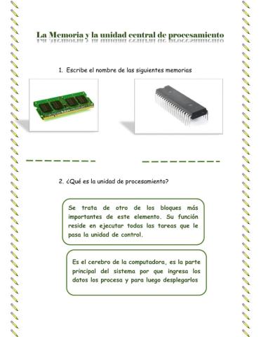 Memoria y unidad central de procesamiento