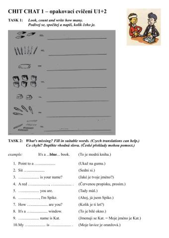 Chit Chat 1 Units 1+2 - extra exercises