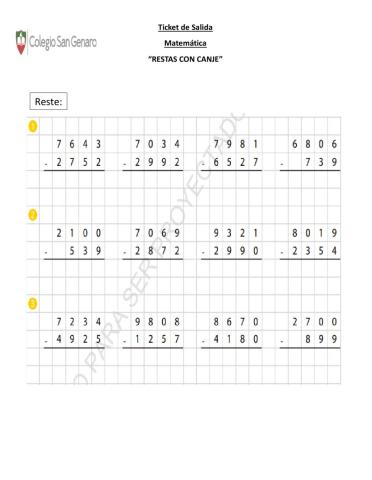 Restas con canje 4° Año