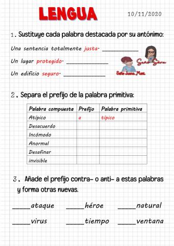 Prefijos de negación y de oposición