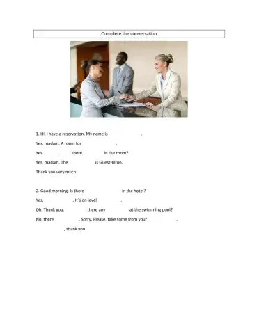 At the reception desk,Listen and choose